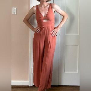 Abercrombie & Fitch Rust-Orange Sleeveless Jumpsuit